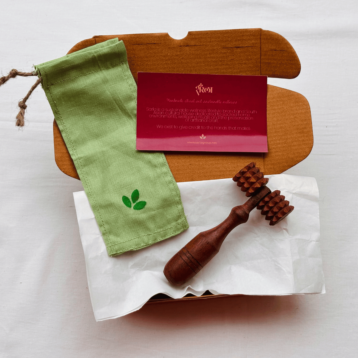 Wooden deep tissue massage roller