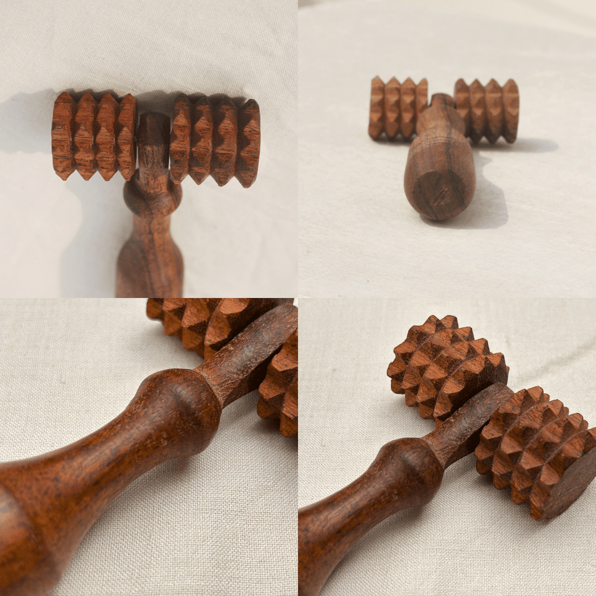 Wooden deep tissue massage roller