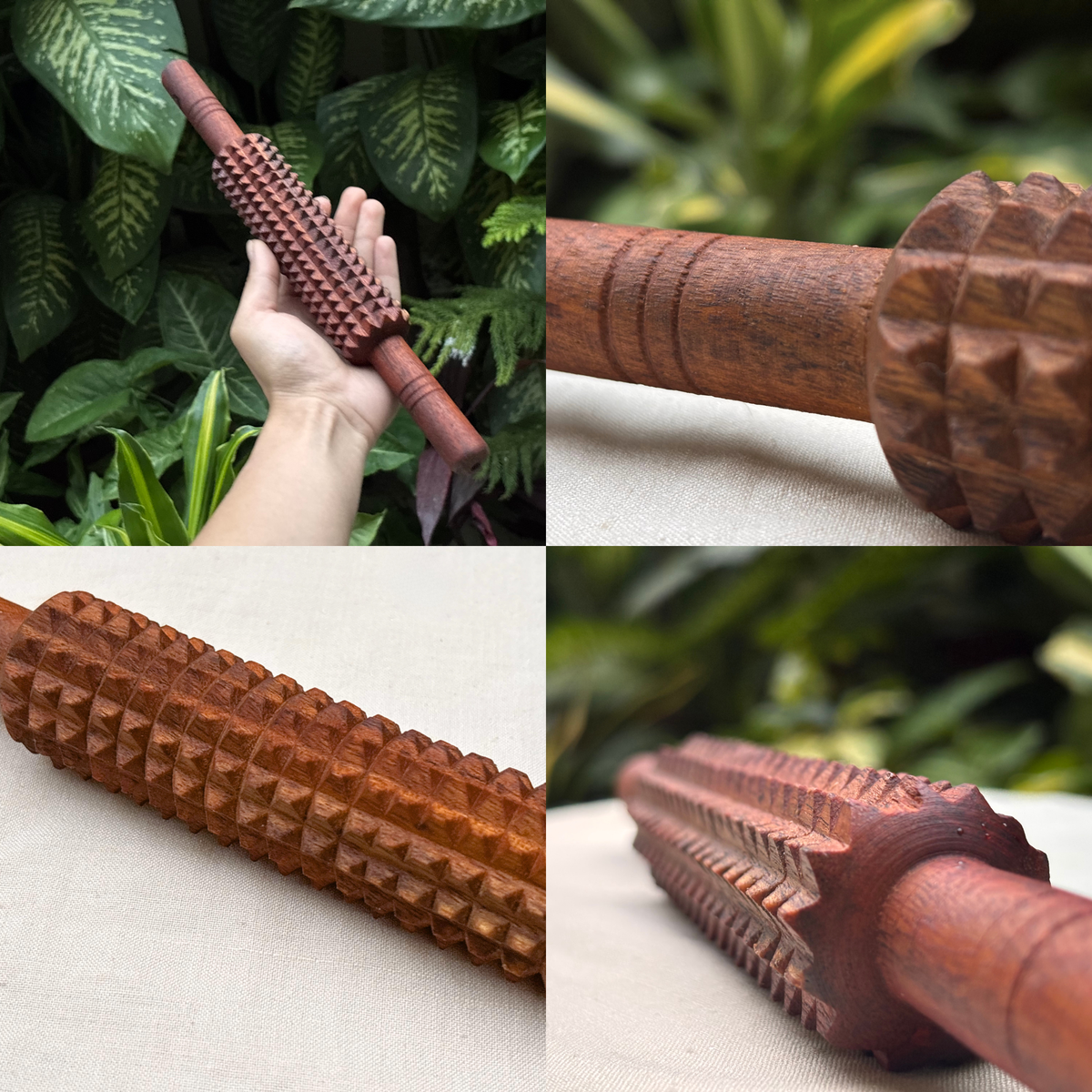 Wooden Fascia Release Roller | Handmade Body Massage Tool
