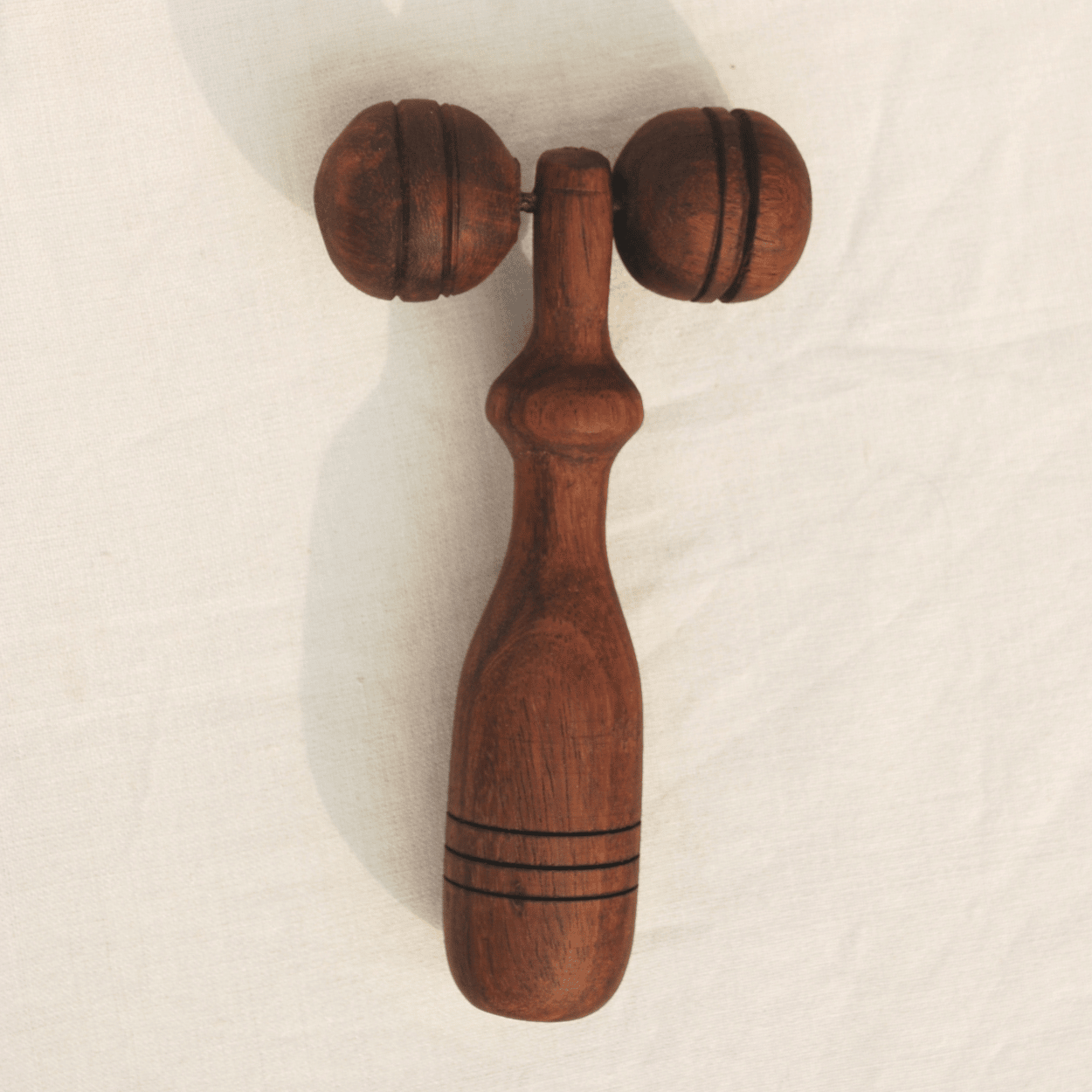 Wooden facial massage roller